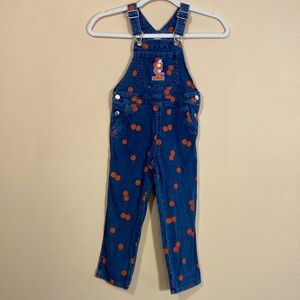 Christian Robinson Girls 4T Polka Dot Scientific Microscope Embroidered Overalls